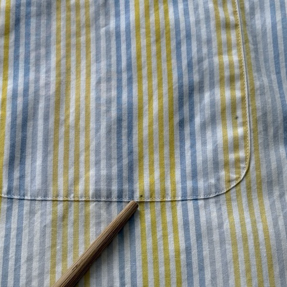 Vintage Nautica Button Down Shirt Blue Yellow Striped Oversized Preppy Cotton L - Picture 8 of 16